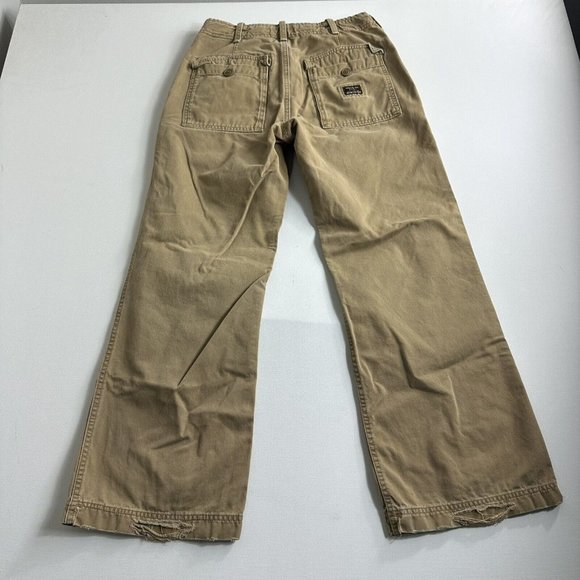 VINTAGE Abercrombie & Fitch Pants Men 30x28 Brown Drawstring Loose Heavy 90s - Picture 2 of 12